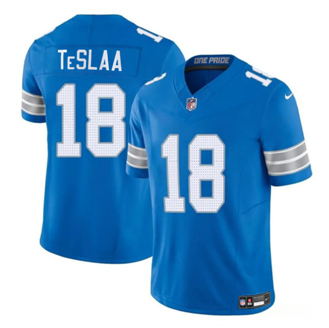 Men's Detroit Lions #18 Isaac TeSlaa Blue 2025 Draft F.U.S.E. Vapor Limited Stitched Jersey